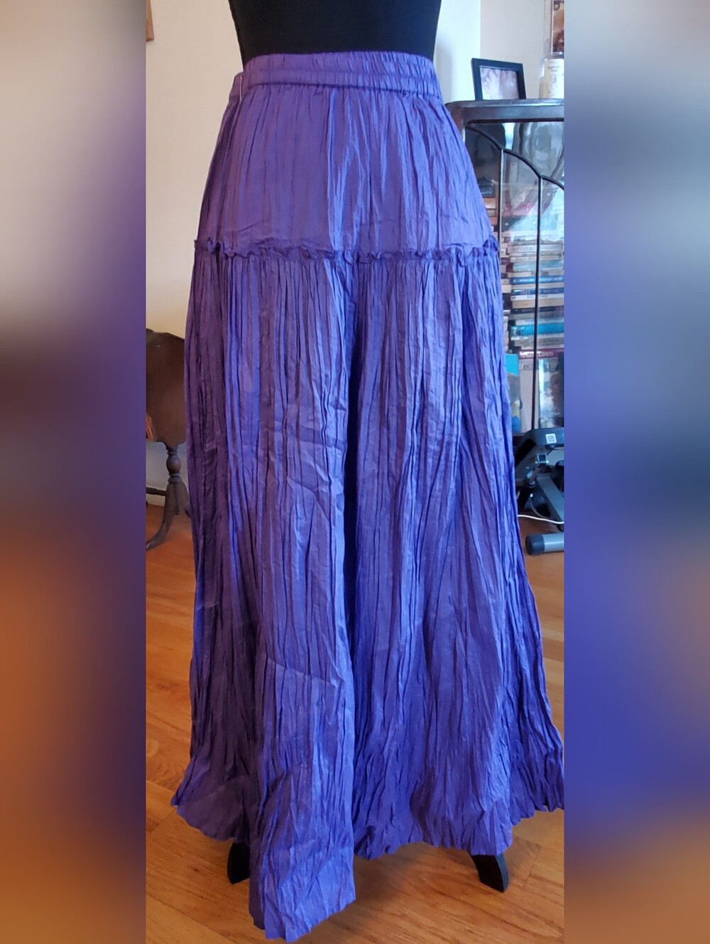 Medium. Purple Crinkle Maxi Skirt